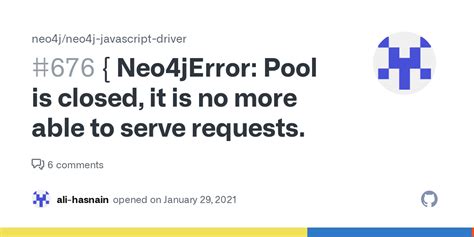 Neo Jerror Pool Is Closed It Is No More Able To Serve Requests