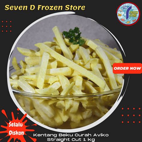 Jual Kentang Goreng Frozen Beku Curah Aviko Straight Cut Kemasan 1 Kg