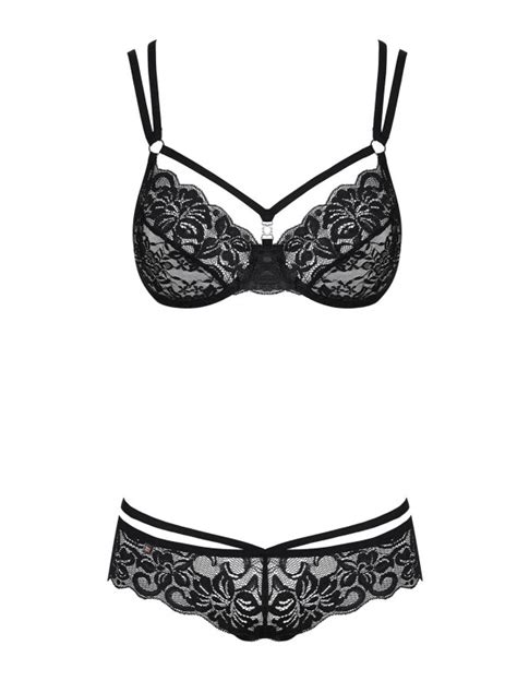 Sexy Completino Intimo In Pizzo Nero 860 Obsessive Lingerie