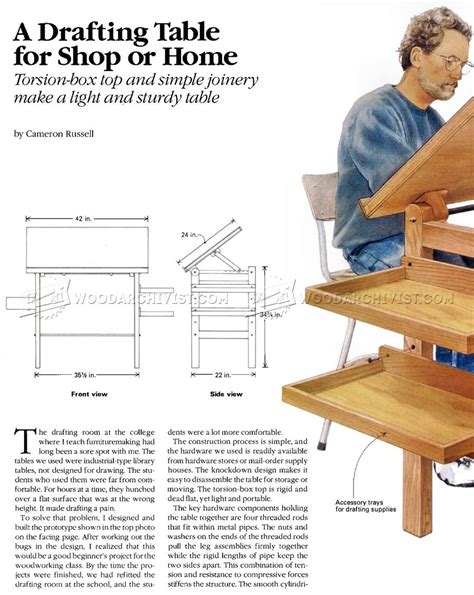 Knockdown Drafting Table Plans • WoodArchivist