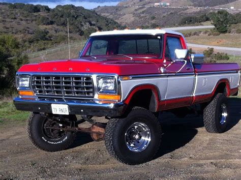 Classic Red and White Ford F150 Truck