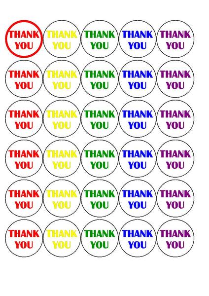 Thank You Edible Cake Cupcake Toppers Incredible Toppers