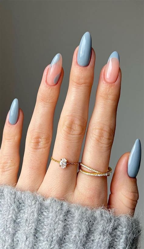 Cute Spring Nails To Inspire You Blue Negative Space