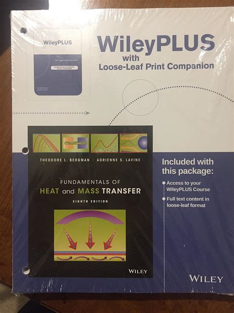 Fundamentals Of Heat And Mass Transfer Eigth Edition Loose Leaf Print