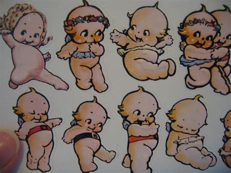 Embroidered Cute Vintage Kewpie Doll Stickers 16 Pcs For