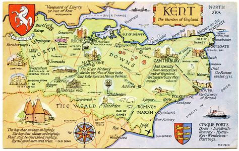 postcard map  kent  garden  england flickr photo sharing