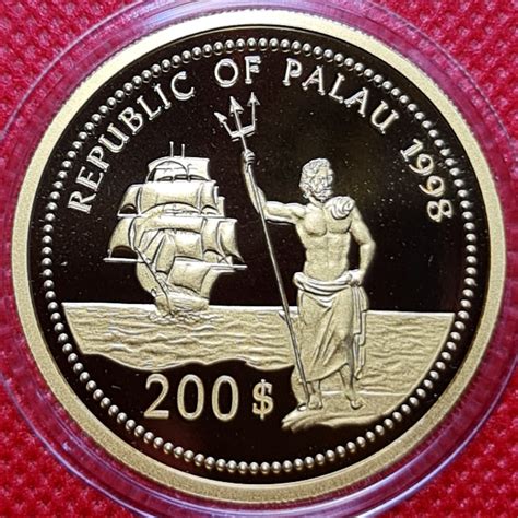 Palau Inseln Islands Dollars Farbm Nze Gold Unze Marine Life