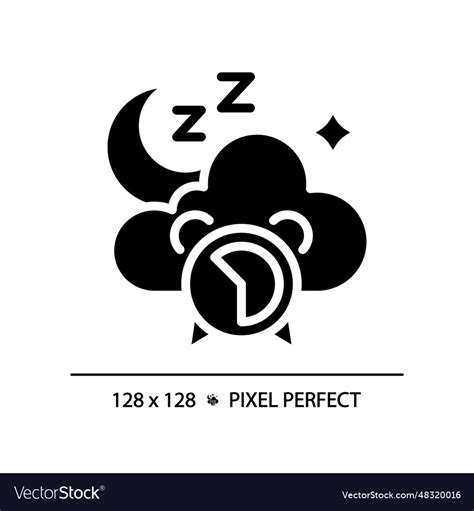 Pixel Perfect Good Sleep Glyph Style Black Icon Vector Image