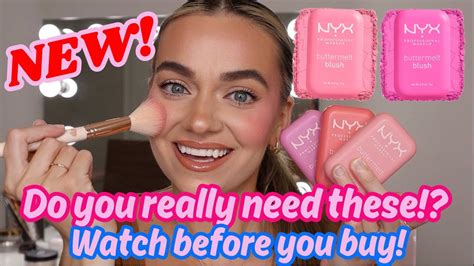 New Nyx Buttermelt Blush Swatches Demo Full Review Youtube