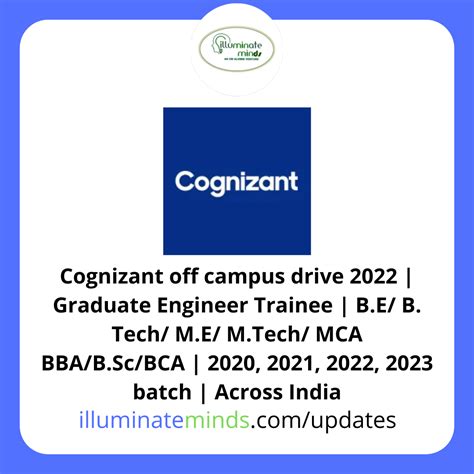 Cognizant Off Campus Drive 2022 Graduate Engineer Trainee B E B