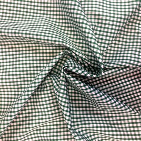 Polycotton Gingham Emerald Green Fabric