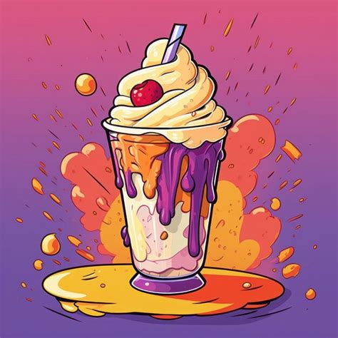 Premium Ai Image Peanut Butter And Jelly Milkshake In An Art Style