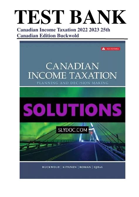 Solution Manual For Canadian Income Taxation Th Edition By