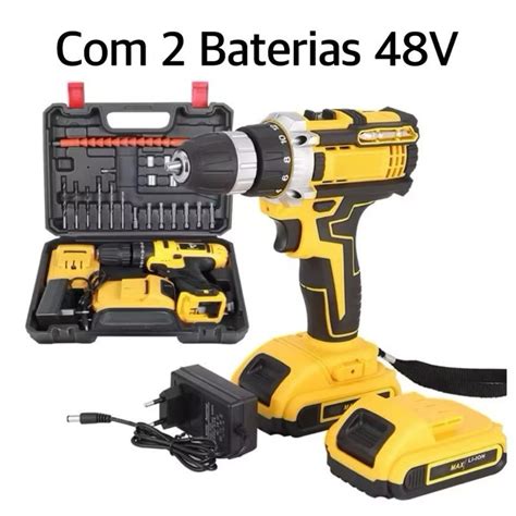 Parafusadeira 21v Ou 48v - Parafusadeira Furadeira 21v/48V 2 Baterias Com Maleta e acessórios ...