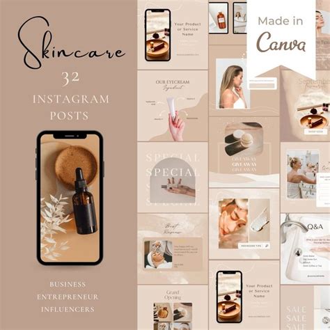 Esthetician Instagram Post Templates Skincare Social Media Skincare