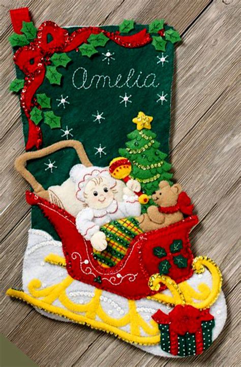 Bucilla Christmas Baby 18 Felt Stocking Kit 86819 Etsy