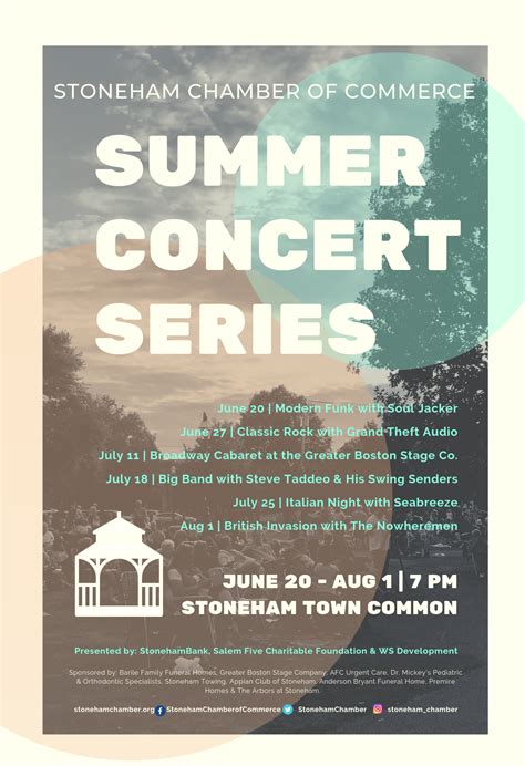 Summer Concert Series Poster Stoneham Ma Chamber Of Commerce