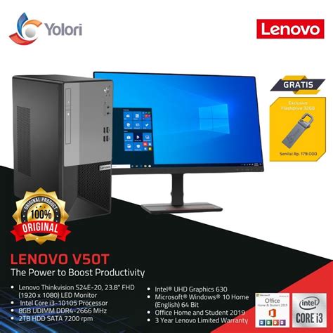 Yolori Official Jual Lenovo V50t Gen 2 13IOB I3 10105 8GB 2TB HDD