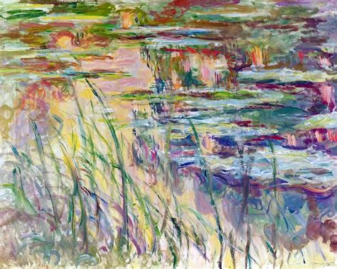 Water Lilies Reflections On The Water Painting By Claude Monet Fine