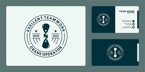 crane logo design template retro badge 36163307 Vector Art at Vecteezy