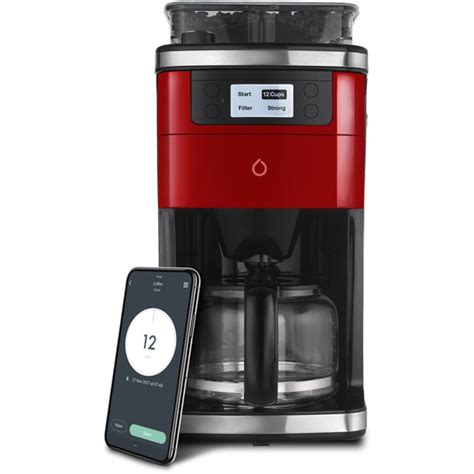 Smarter Smart iCoffee Brew Coffee Maker in Red with Built-in Grinder ...