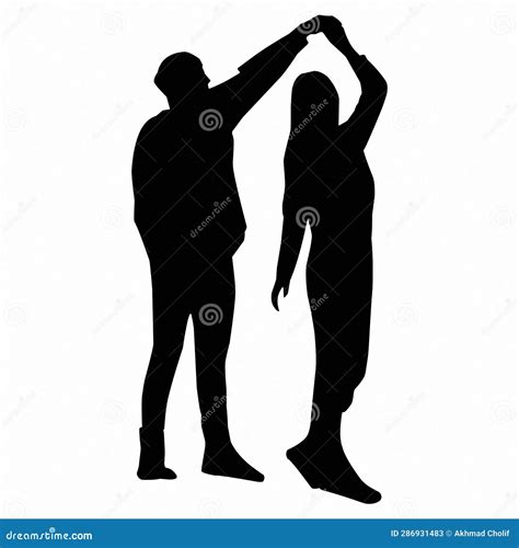 Silhouette of Black and White Wedding Couple for Background or Symbol ...