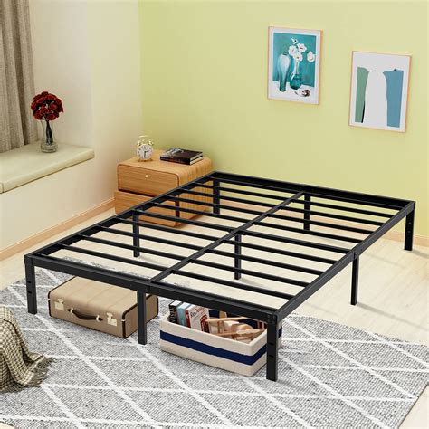 Ibedmazie Queen Bed Frame 14 Inches Heavy Duty Platform Metal Bed