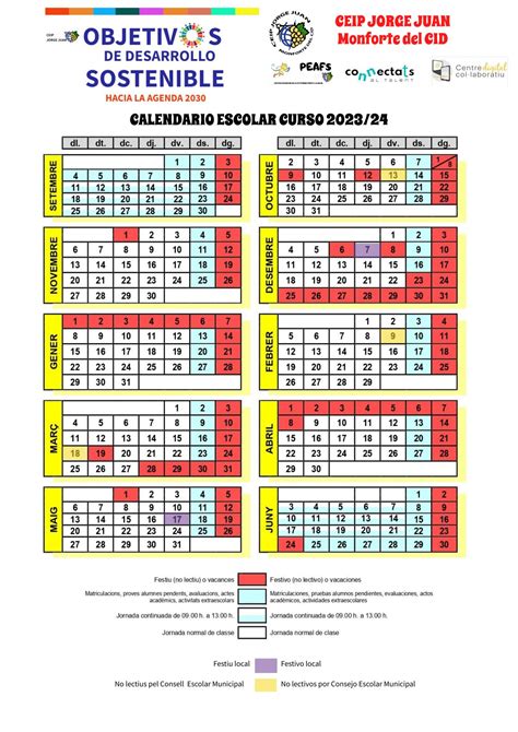 CALENDARIO ESCOLAR 23 24 CEIP JORGE JUAN