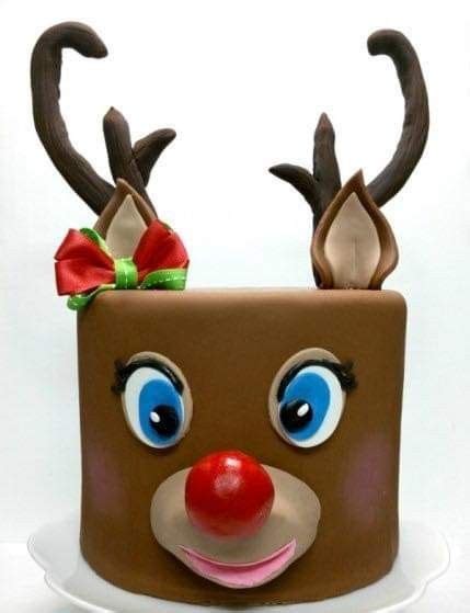 Pin By Su Shelley On Cakes For Occasions Reindeer Cakes Christmas