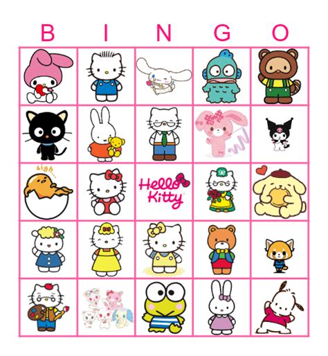 Hello Kitty Bingo Card