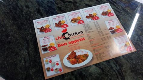 menu  chic chicken geneva bd du pont darve