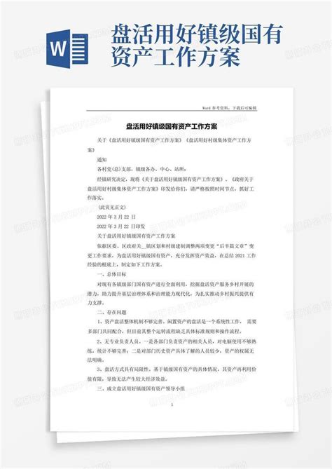 盘活用好镇级国有资产工作方案word模板下载编号lbpbjvrr熊猫办公