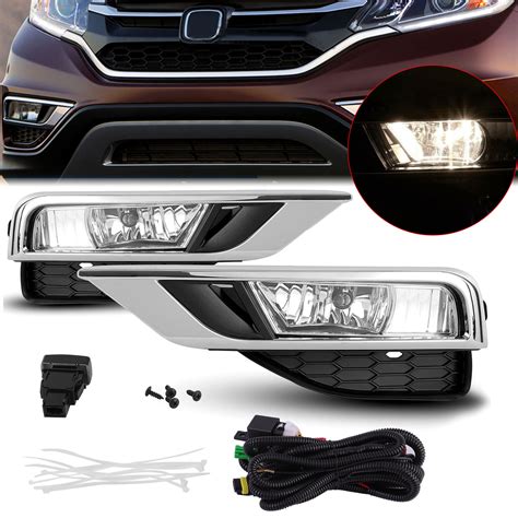 Fit For Honda Crv Cr V Fog Lights Lamps Chrome Bezel Switch