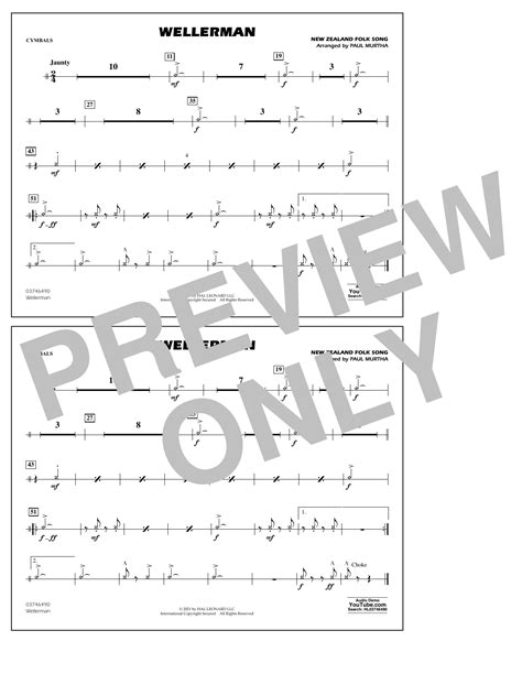 Wellerman Arr Paul Murtha Cymbals By New Zealand Folksong Sheet Music For Marching Band At