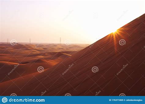 Pastel Colored Desert Sunrise in the Sand Dunes of Arabian Desert ...