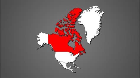 Premium Vector Canada Country Map Highlighted In Red On North America