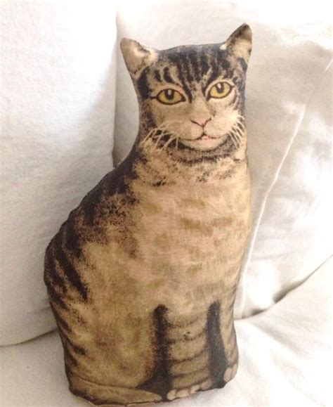 Primitive TABBY CAT Pillow DOLL 1892 Reproduction Litho Rag - Etsy
