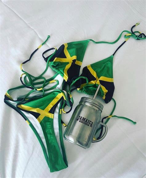 Jamaican Flag Thong Bikini Etsy