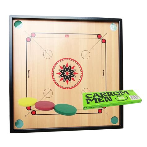 Standard Size Carrom Board Set With Carrom Men And Stricker Set Papan