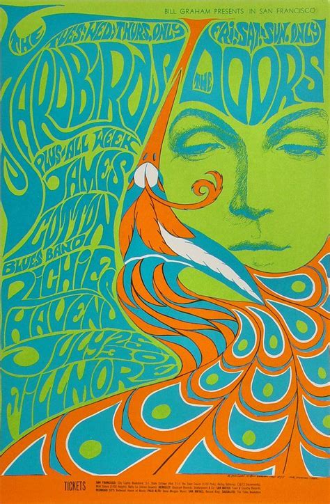 The Doors Vintage Concert Poster From Fillmore Auditorium Jul 25 1967 At Wolfgangs