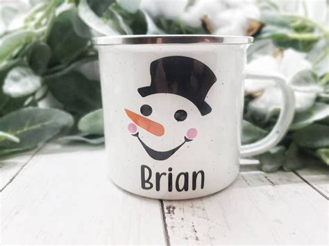 Snowman Mug Personalized Snowman Cup Holiday Coffee Mug | Etsy