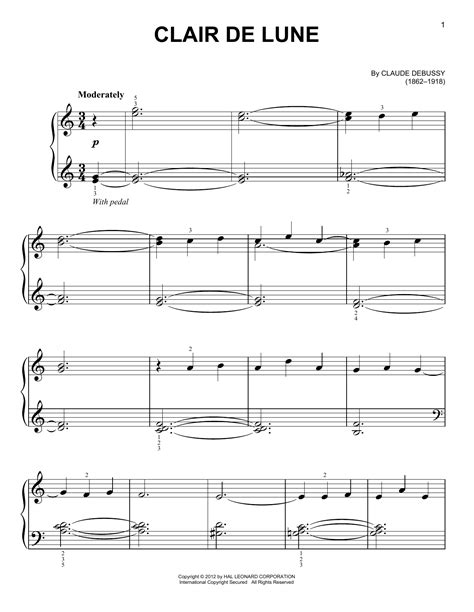 Clair De Lune Sheet Music Direct