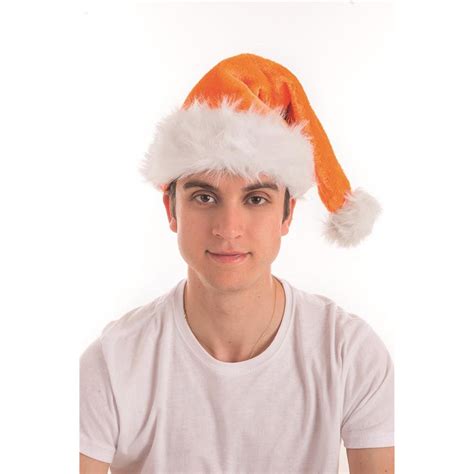 Gorro De Pap Noel Naranja Para Adulto