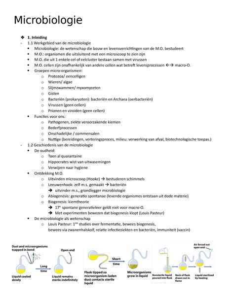 Microbiologie Samenvatting Tot En Met Hoofdstuk 6 Microbiologie 1