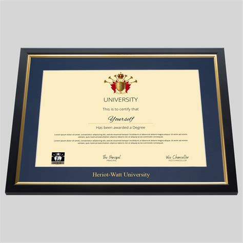 Heriot-Watt University graduation certificate Frame | Professional ...