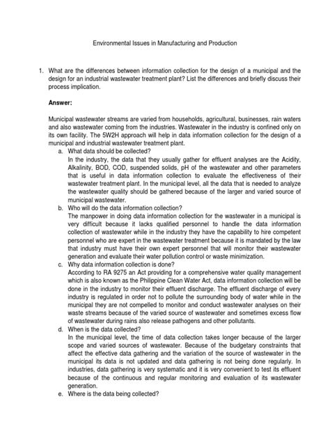 Exam | PDF | Wastewater | Water Treatment