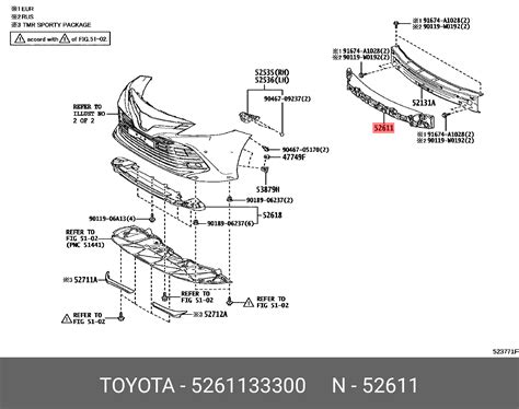 52611 33300 Genuine Toyota Camry 201706 Absorber Front Bumper Energy