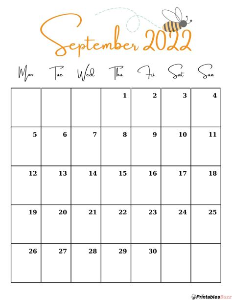 September 2022 Calendar