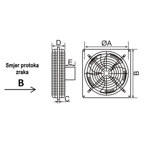 Ventilator Aksijalni Za Direktni Ispuh MTG 250 Exterim