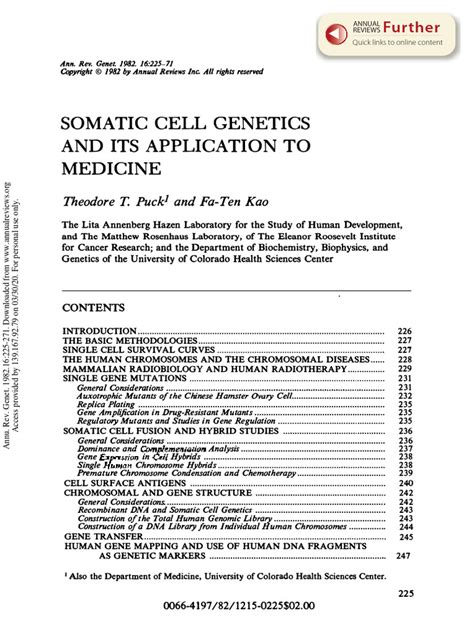 Somatic Cell Genetics | PDF | Mutation | Genetics